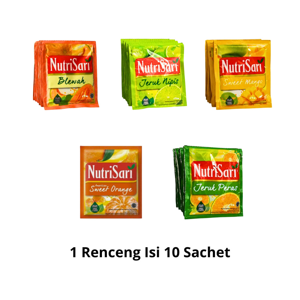 

Nutrisari All Varian Nutrisari Blewah, Jeruk Nipis, Sweet Orange, Sweet Manggo, Jeruk Peras