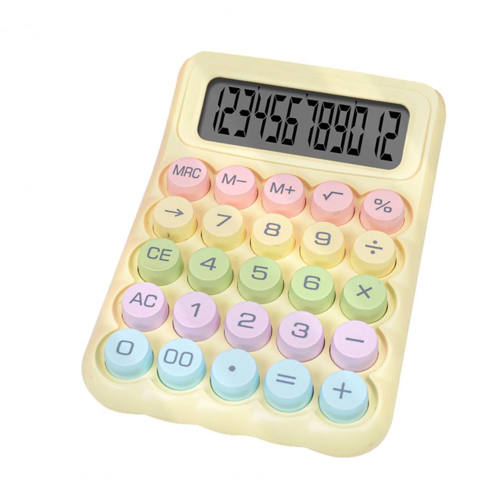 

Retro Round Calculator Vintage Design Calculator Retro Round Key Mechanical Calculator with Lcd Display for School for Efficient