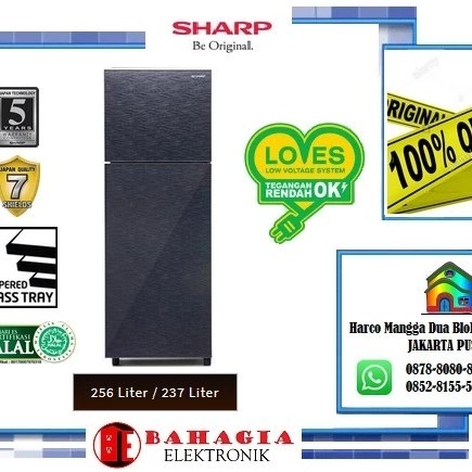 SHARP KULKAS 2PINTU SJ-326XG-MS (SILVER)