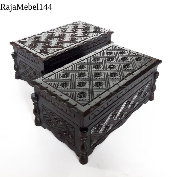 

Kotak Hitam Kayu Jati Ukir Ukiran Pahat Tempat Penyimpanan Perhiasan free ongkir