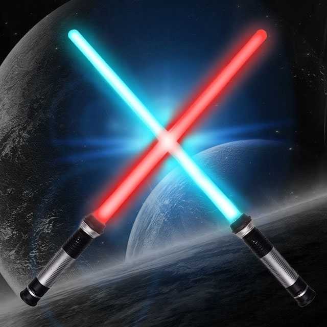2 PCS Pedang Mainan Double Bladed Lightsaber Star Wars / Mainan Pedang Pedangan LightSaber 2 in 1 La
