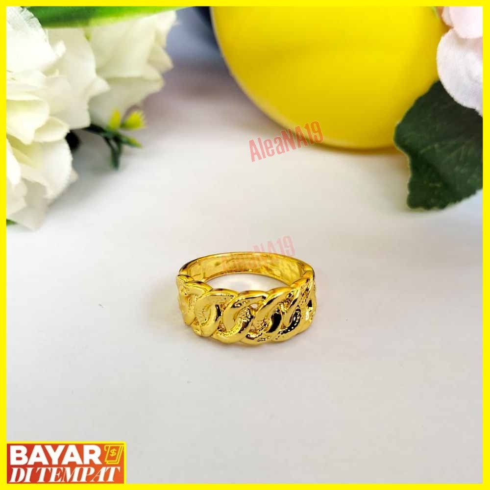 Cincin rantai emas asli   dari