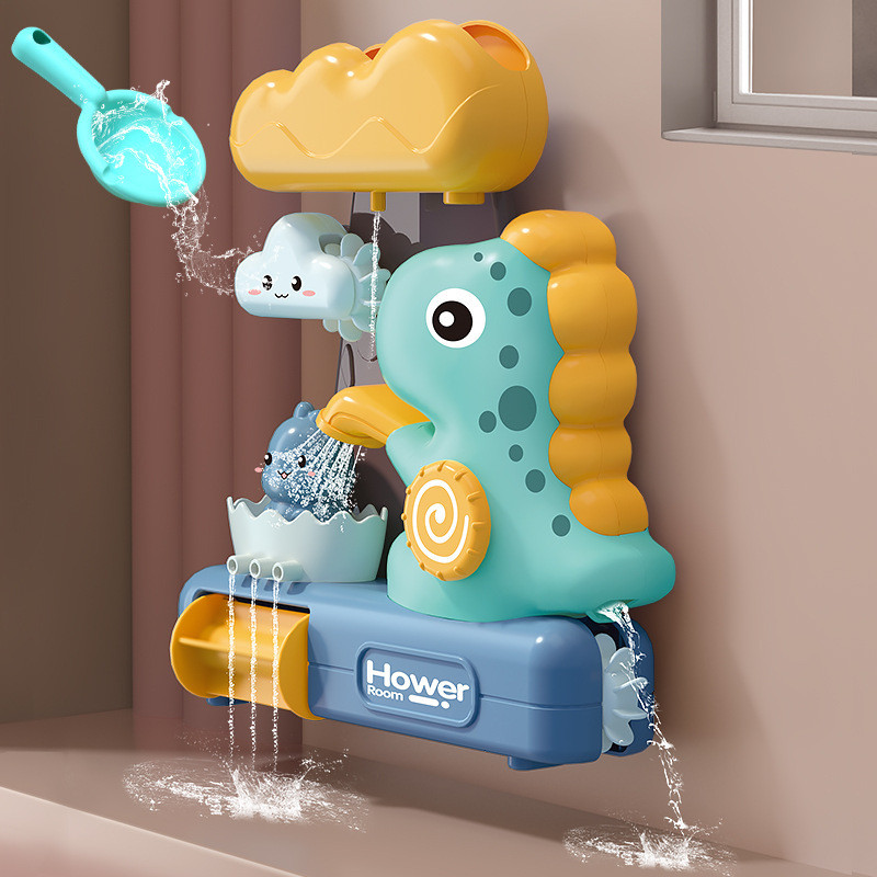 

Baby Bathroom Water Toys Cartoon Animals Dinosaurs Pipe Assembly Bath Shower Head Children Bathe Play Water Game Toys Gift