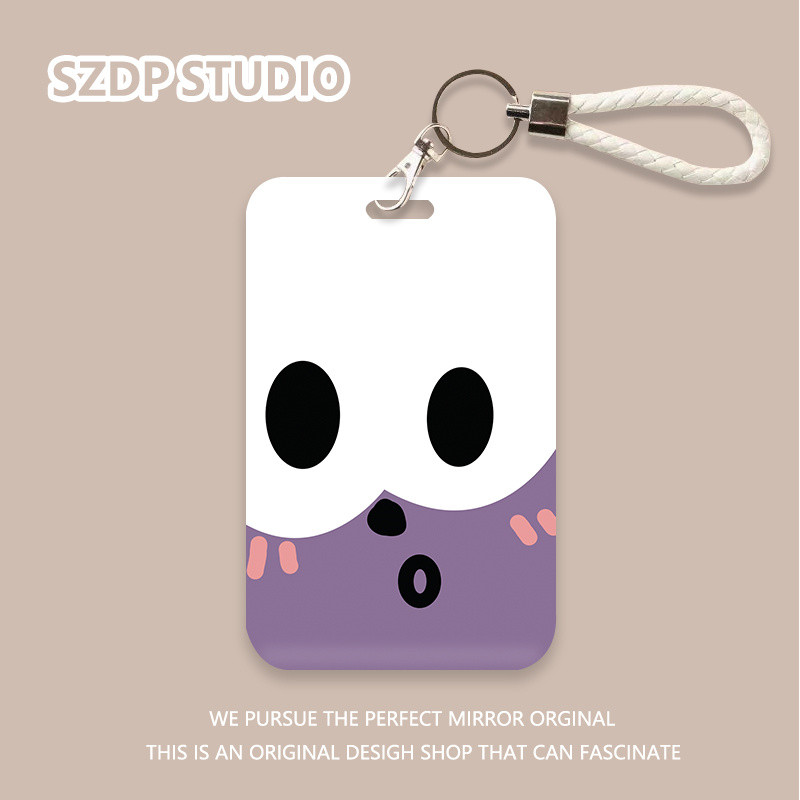 

ID CARD penutup pelindung gantungan kunci all-in-one pola ungu kartun kawaii lucu penutup pelindung kartu bank kartun Korea penutup pelindung kartu ID kartu bus
