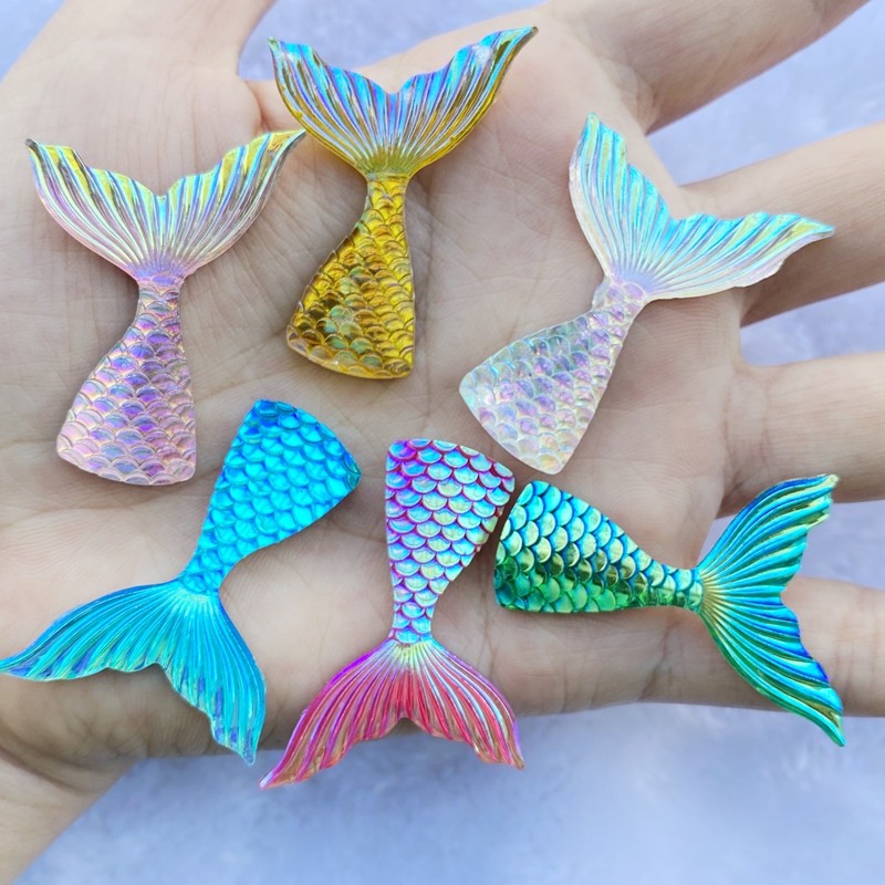 

10/20pcs Mixed cartoon Mini Mermaid tail flatback Resin Cabochons Embellishments Scrapbook Craft DIY Hair Accessories C95