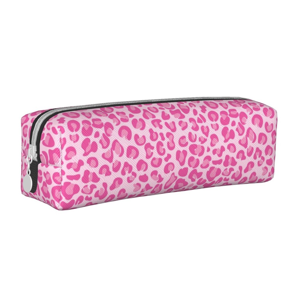 

Pink Leopard Print Pencil Cases Cheetah Animal Cool Cats Pen Box Bags Girl Boy Big Capacity Students School Gift Pencil Box