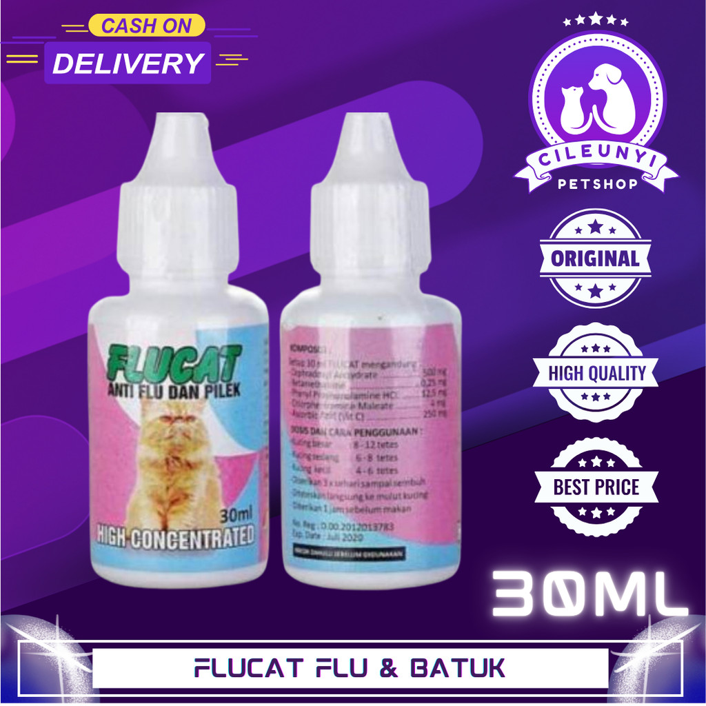 FLUCAT / FLU CAT obat flu pilek batuk pada kucing