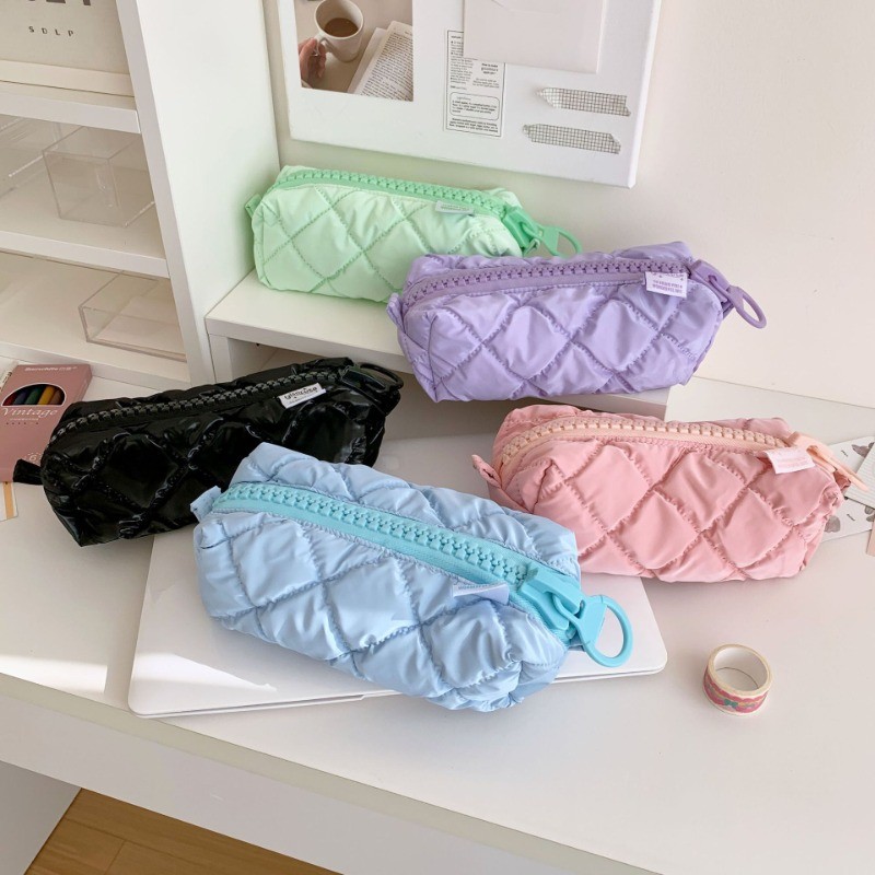 

1PC Sweet Minimalism Student Pencil Case for Student Cute Solid Candy Color Pen Bag Large Capacity Stationery Storage Bag