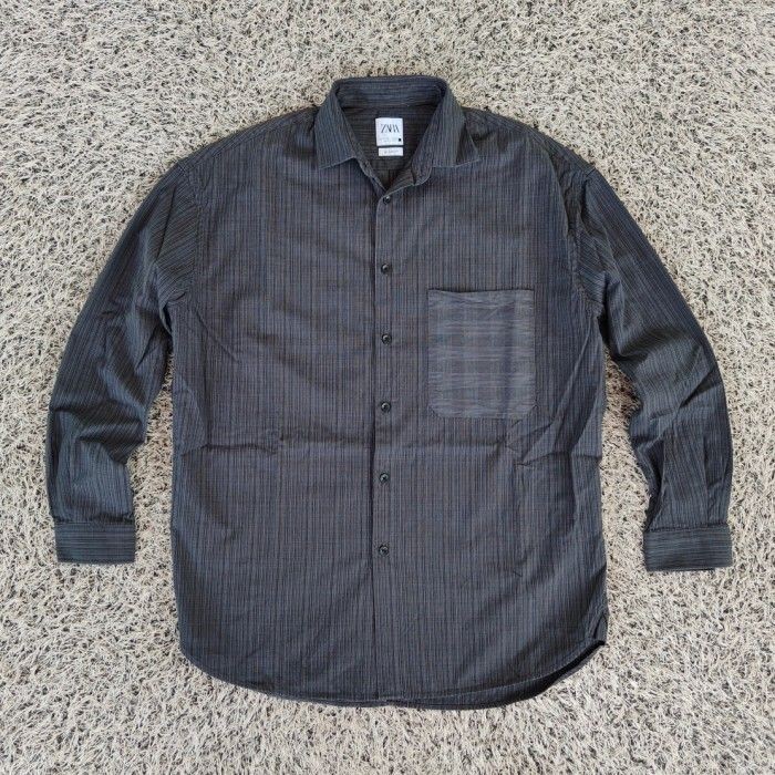 zara man relaxed fit original kemeja casual zara man oversize plaid