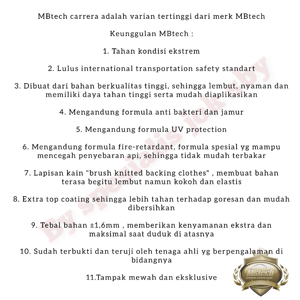 HEMAT Kulit jok MBtech Carrera Kulit jok motor premium Kulit jok MBtech carrera original
