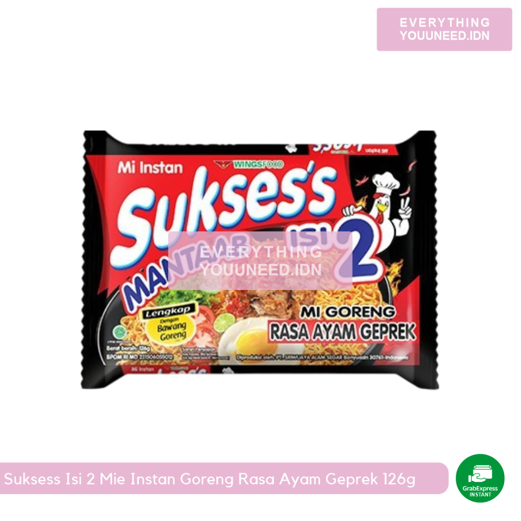 

Suksess Isi 2 Mie Instan Kuah Rasa Ayam Geprek 126g