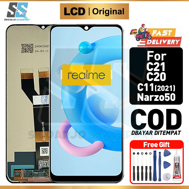 LCD Realme C21 C20 Realme C11 2021 NARZO 50i Original Fullset touchscreen Asli Ori