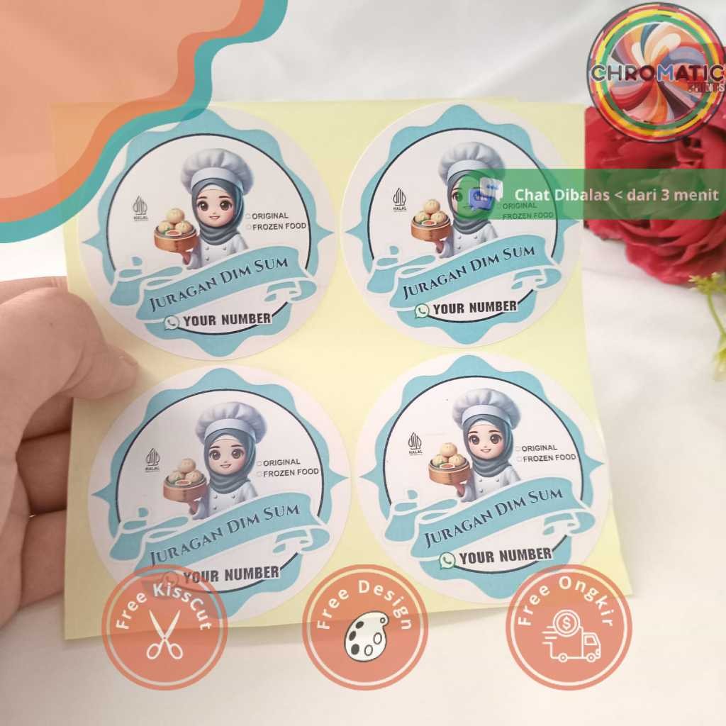

chromatic 5-8 Stiker Label Dimsum Bentuk Bulat Sticker Chromo Dim Sum Free Desain Custom Uk.Sedang