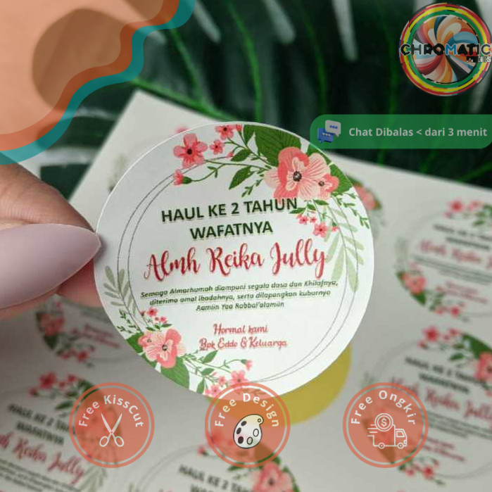 

chromatic 5-8 Stiker Tahlil Haul Sticker Pengajian Mengenang Wafatnya 40 100 1000 Hari Tahlilan