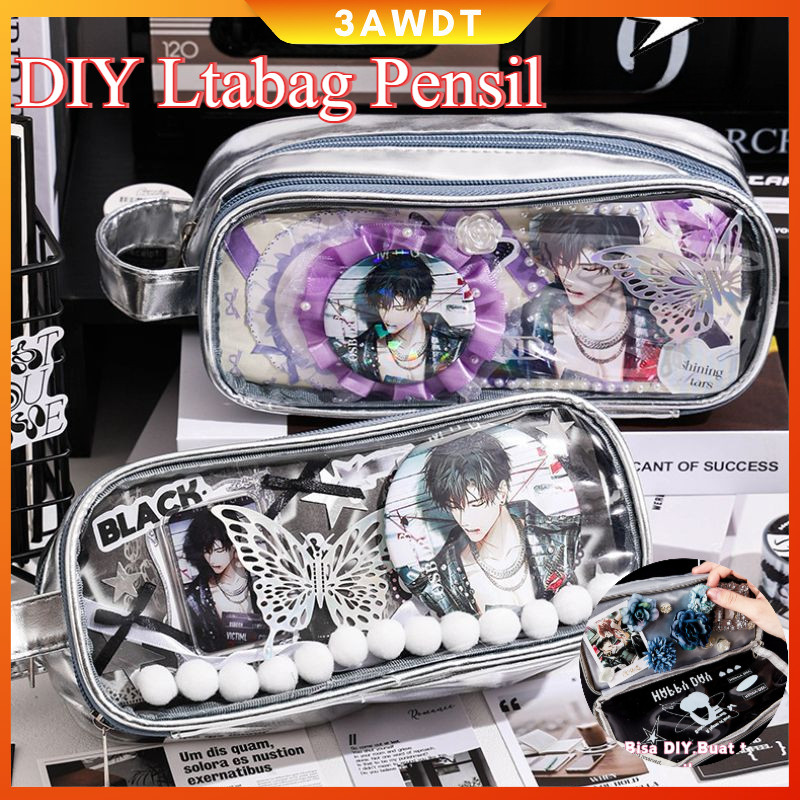 

【COD】Tempat Pensil kapasitas besar Tas alat tulis PVC Diy kotak pensil aesthetic itabag Badge Card Stationery Bag Tas Pena Tahan air Tas Nyeri