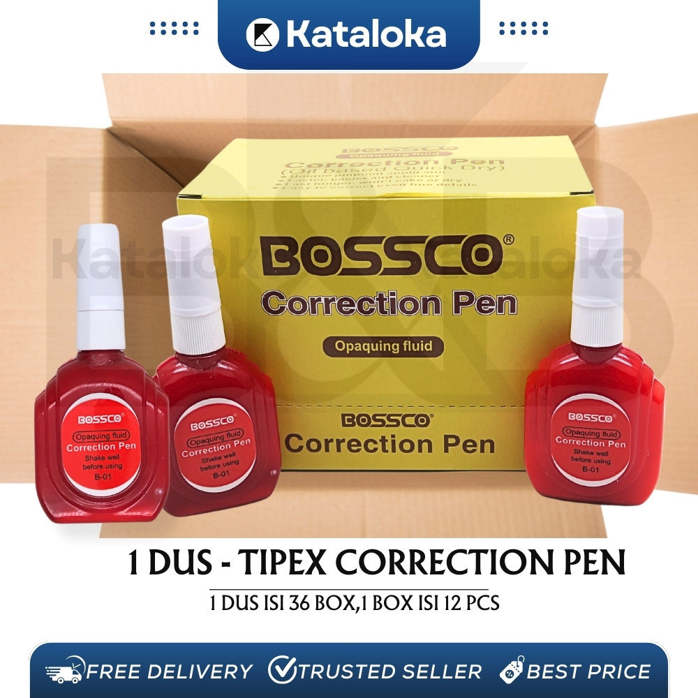 

GROSIR!!!! (1 DUS isi 432 PCS) Correction Fluid Cairan Koreksi Penghapus Cair BOSSCO B-01