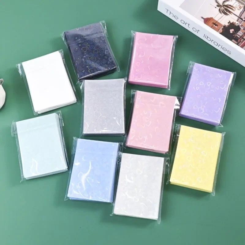 

50Pcs 61*91MM Heart Love Laser Flashing Card Sleeves Protector For Photo Cards Holder Holographic Foil Protective Films Cover
