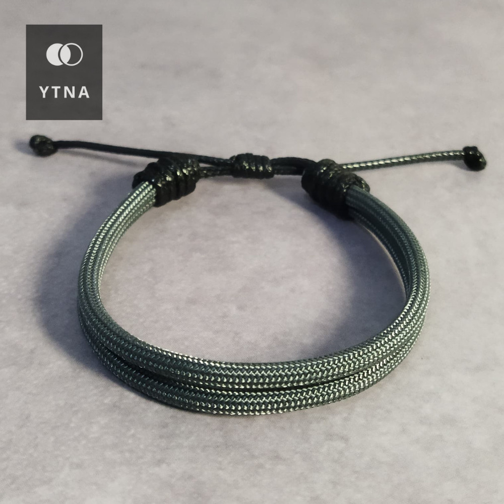 YTNA - Gelang Tangan Tali Bracelet Aesthetic Cowok Pria Wanita Keren Polos Abu Abu G12