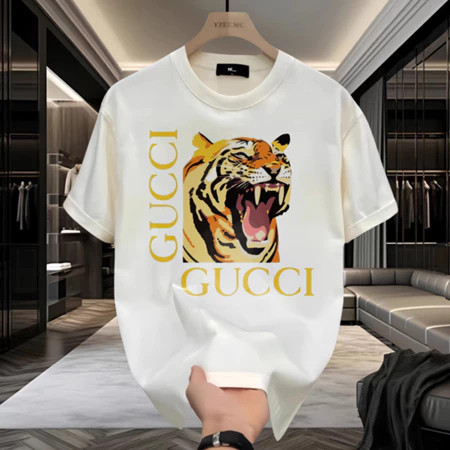 【COD】（COD）Kaos Gucci Tiger Klasik Pertama Musim Panas GUCCI Tiger T-shirt Lengan Pendek Merek Fashio