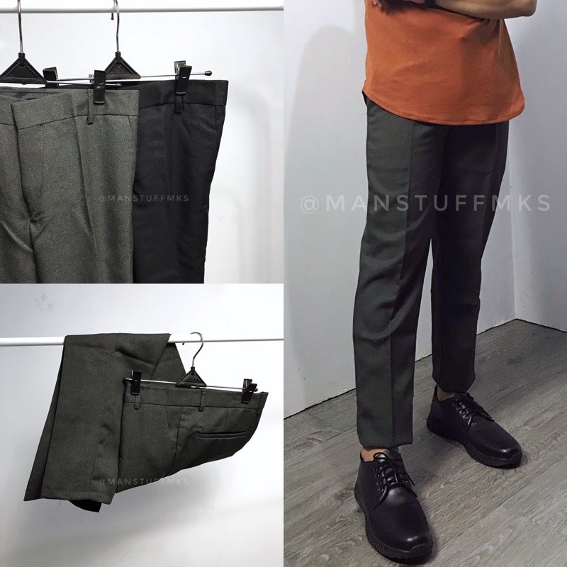 PROMO Kain Kepar Hitam Polos Celana Kain Celana Formal