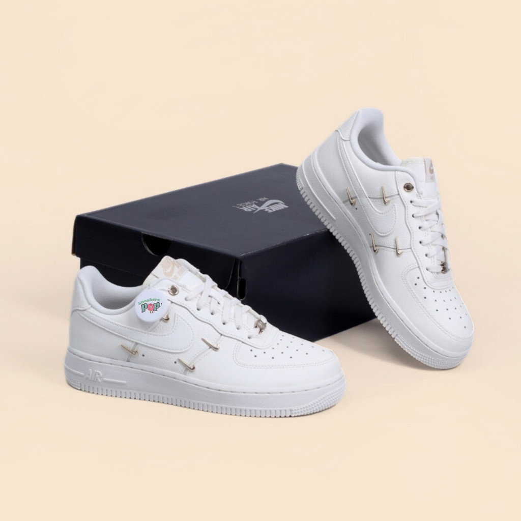 Nike Air Force 1 Gold Mini Swoosh White