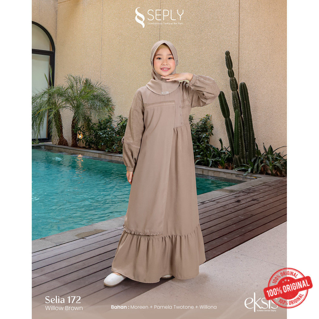 Gamis Anak Perempuan Polos Selia 172 Seply
