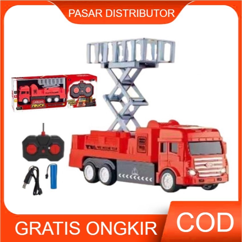 ARDHIANTOSHOP Mainan Anak RC URBAN TRUCK FIRE RESCUE 833-49 Mainan Truck RC Mobil Pemadam Remote Con