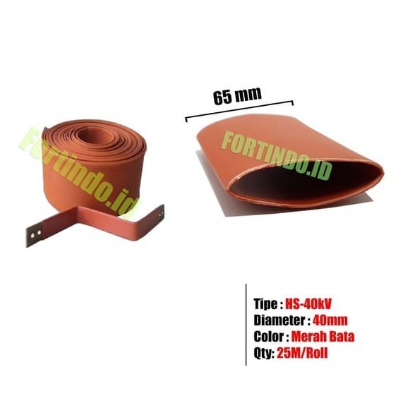 Heat Shrink Tubing 20kV Diameter 40mm HS-40KV Maroon Selang FORT