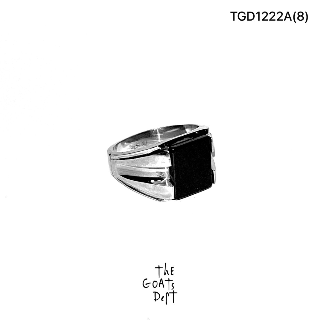 The Goats Dept - Square Black Onyx Ring Original/TGD1222 Cincin kotak hitam cincin keren unisex pria