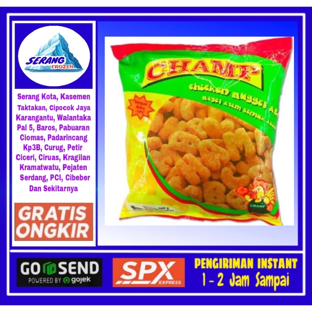 

Nugget Champ ABC Chiken 250g,Naget Cham,Naget Ayam, Serang Frozen