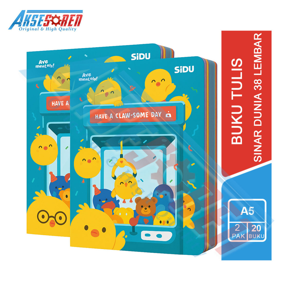 

Aksesoren Buku Tulis Sinar Dunia [Isi 38 Lembar/ 20 Buku] / Write Book Sidu [2 Pack] / Buku Alat Tulis Catatan / Perlengkapan Sekolah