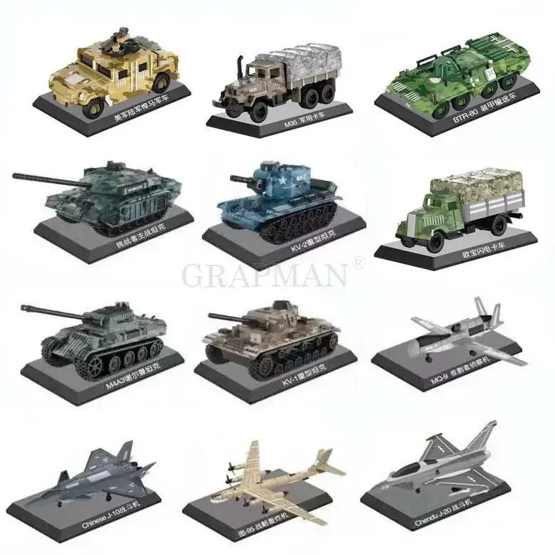 1/72   allenger KV-1 KV-2 M4A3 Tank MQ-9 J20 Fighter M35 BTR Hummer Truck Plastic Assemble Model Toy