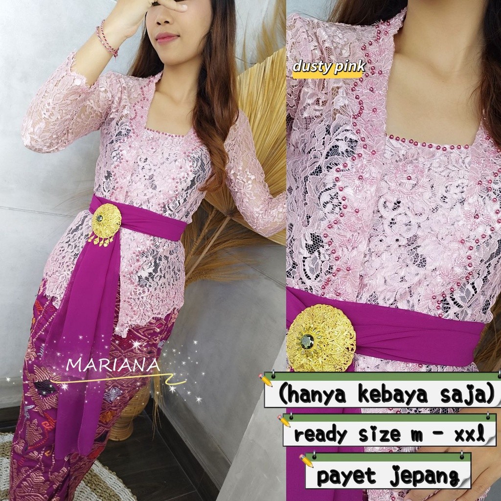 (HANYA KEBAYA) KEBAYA SEMIFRANCE PAYET MARIANA Kebaya Bali Murah Kebaya Modern Kebaya Pesta Wisuda