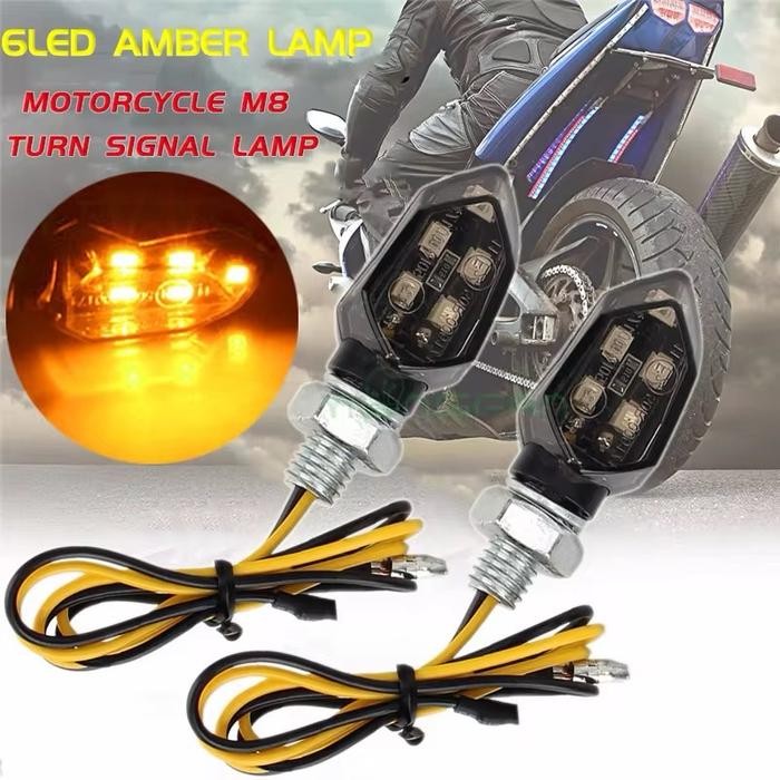 Lampu sein lancip 5LED lampu sein mini vixion klx cbr ninja crf wr dll Motorcycle - Biru, Sein D20