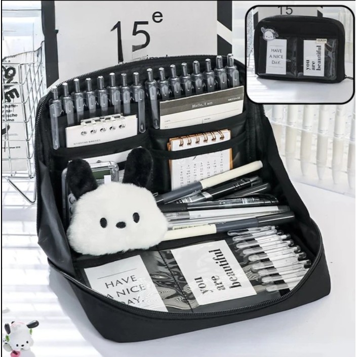 

[Collection New]PROMO TEMPAT PENSIL KOREA MULTI SEKAT UKURAN JUMBO - PNSL JUMBO HITM