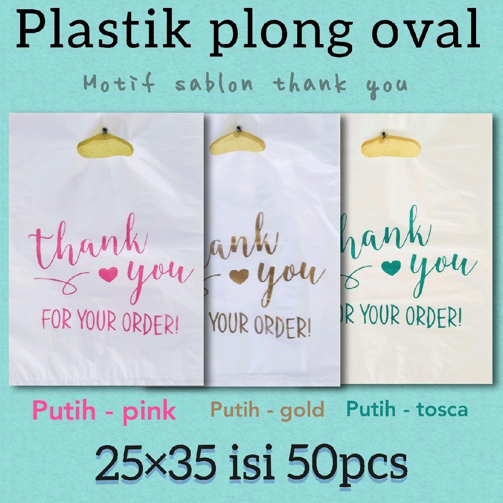 

50pcs kantong plastik PE putih uk.25×35 motif sablon thank you 1 | plastik packing | plastik online shop | motif sablon thank you