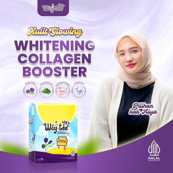 WAYTEE - Minuman Serbuk Kolagen Ikan & L-Glutathione dengan Ekstrak Saffron – BPOM & HALAL – 1 Box I