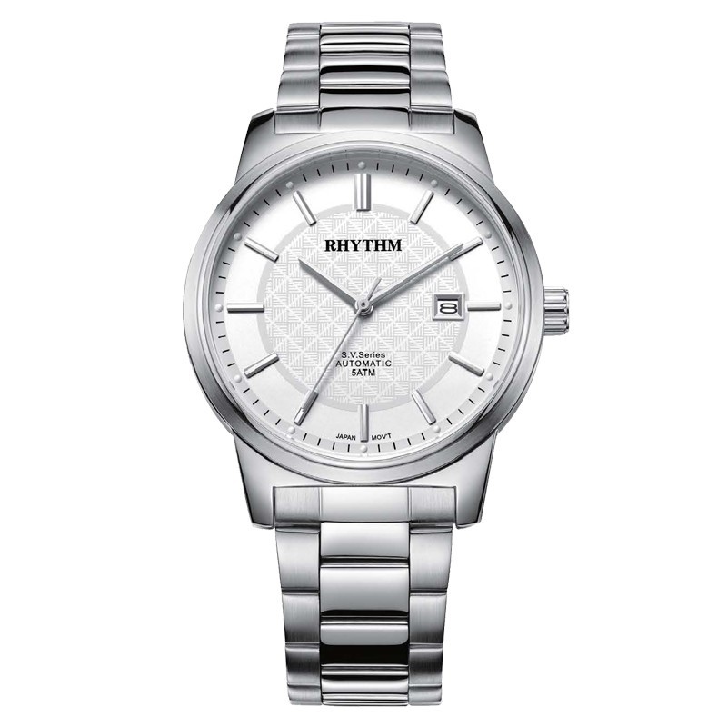 JAM TANGAN PRIA RHYTHM AUTOMATIC AV1501 S01 AV1501S01 SILVER STAINLESS STRAP