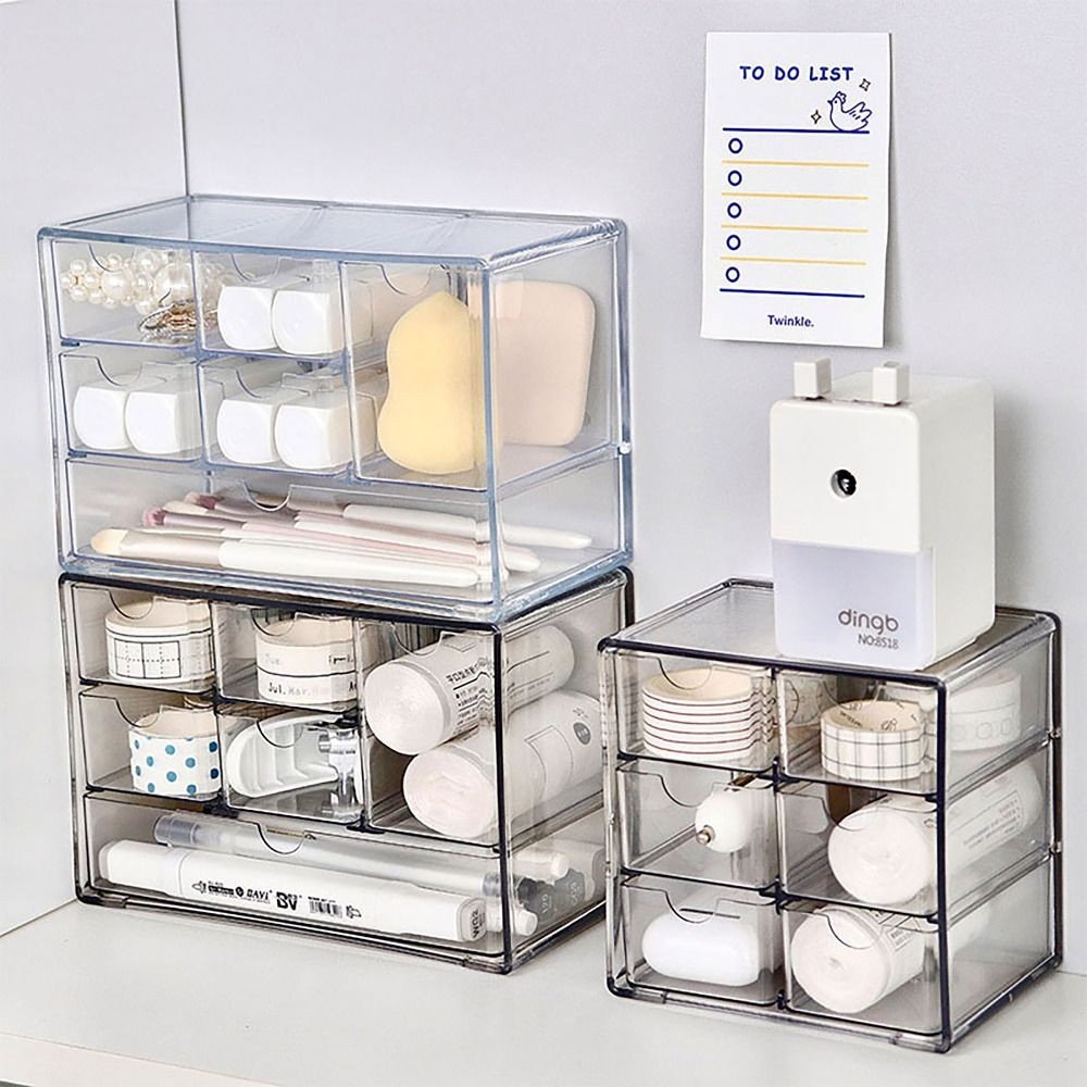 

Transparent Drawer Storage Box Large Capacity Compartment Commodity Shelf Waterproof Multifunctional Storage Rack Household
