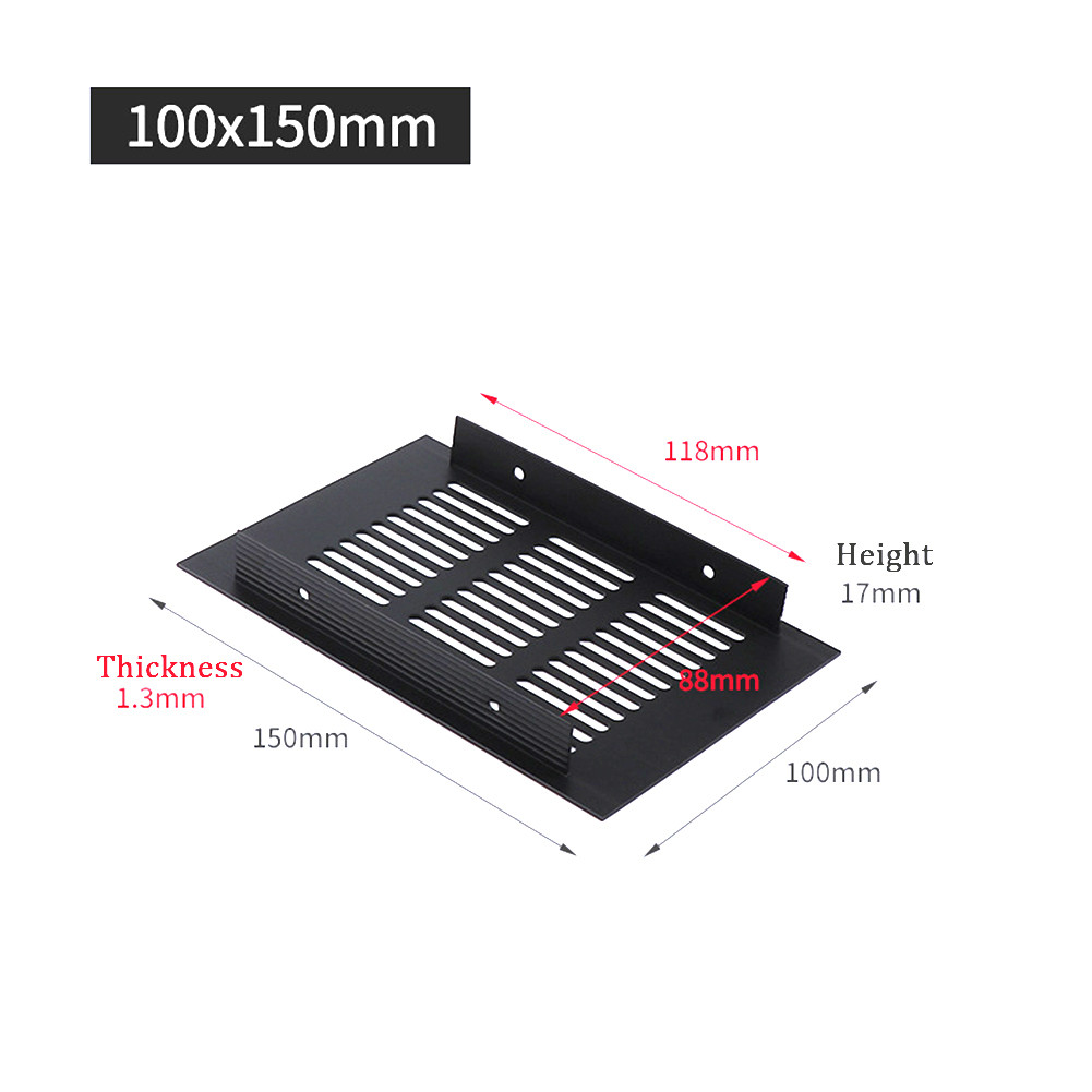

New Air Vent Grille Ventilation Grille 100mm 150-400mm 1pc Black Cabinet Replacement Ventilation Cover Accessory
