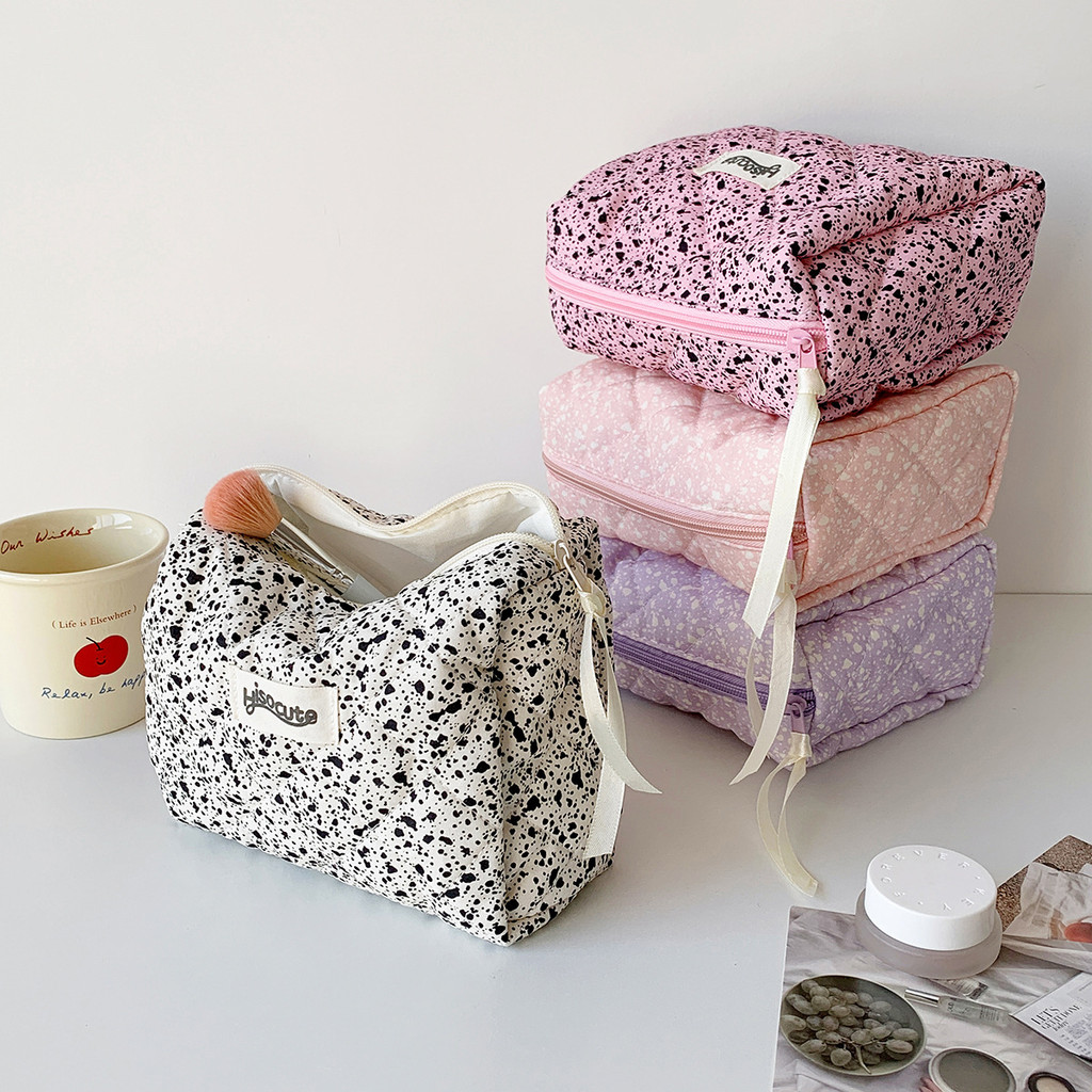 SHINSDAY Tas Kosmetik Besar Pouch Makeup Organizer Kain Multifungsi Aesthetic Korea Travel Pouch Bag