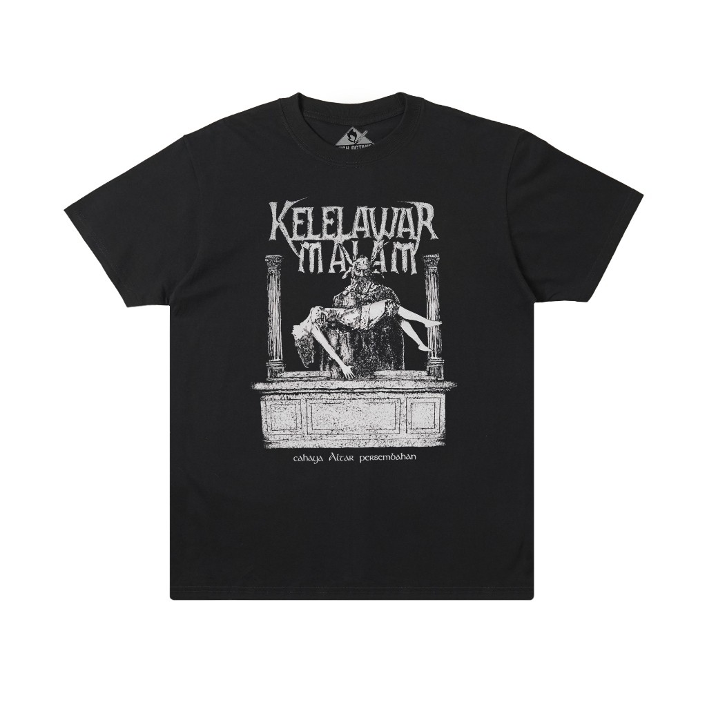 Unisex Kelelawar Malam - Cahaya AltarCotton  T-shirt Oversized  - Black