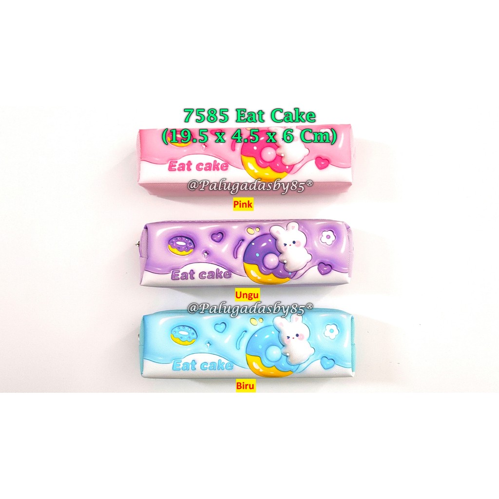 

(1 Biji) Tempat Pensil Resleting Eat Cake 19.5 x 4.5 x 6 Cm / Kotak Pensil Resleting SPIMP 7585