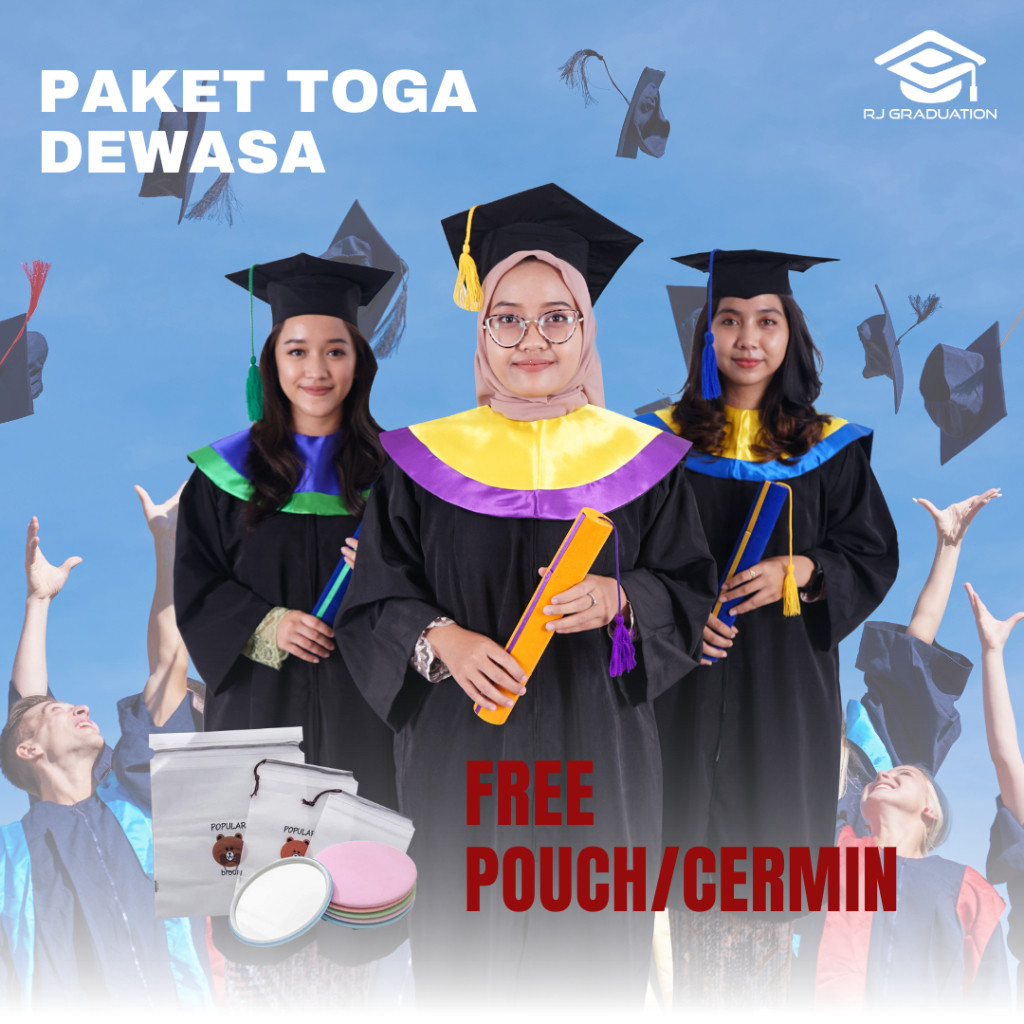 Paket Toga Wisuda / Toga Wisuda Dewasa /Jubah Wisuda / Perlengkapan Wisuda Atribut