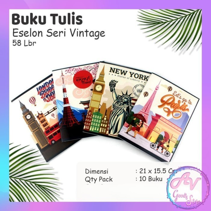 

1Pak Buku Tulis Eselon 58 Lembar Karakter / 10Pcs Buku Tulis Kwarto Garis 58Lbr