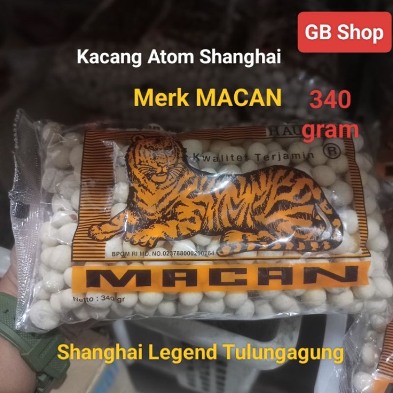 

Kacang Atom Shanghai Suling Mas merk MACAN murah 340gram khas Tulungagung Termurah Best Seller
