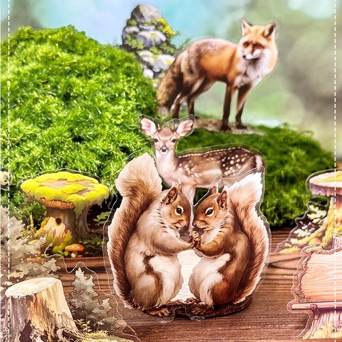 

[Artopia] Sticker Hutan LYMJ Jungle Forest Hewan Kayu Pohon Tree Fox Rakun Squirrel