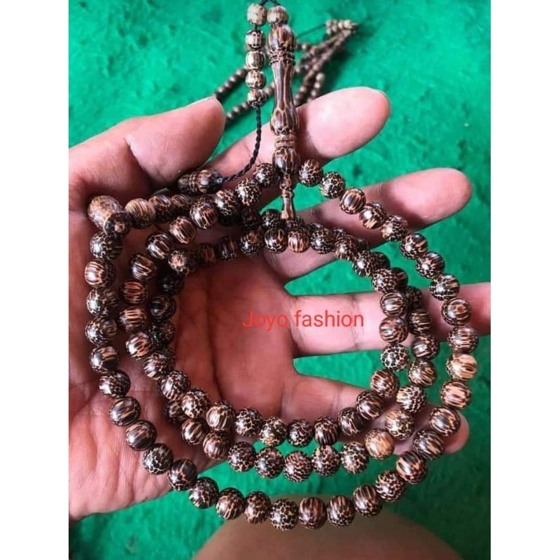 TASBIH KALUNG FOSIL GALIH KAYU LIWUNG MACAN GUNUNG LAWU 99 BUTIR
