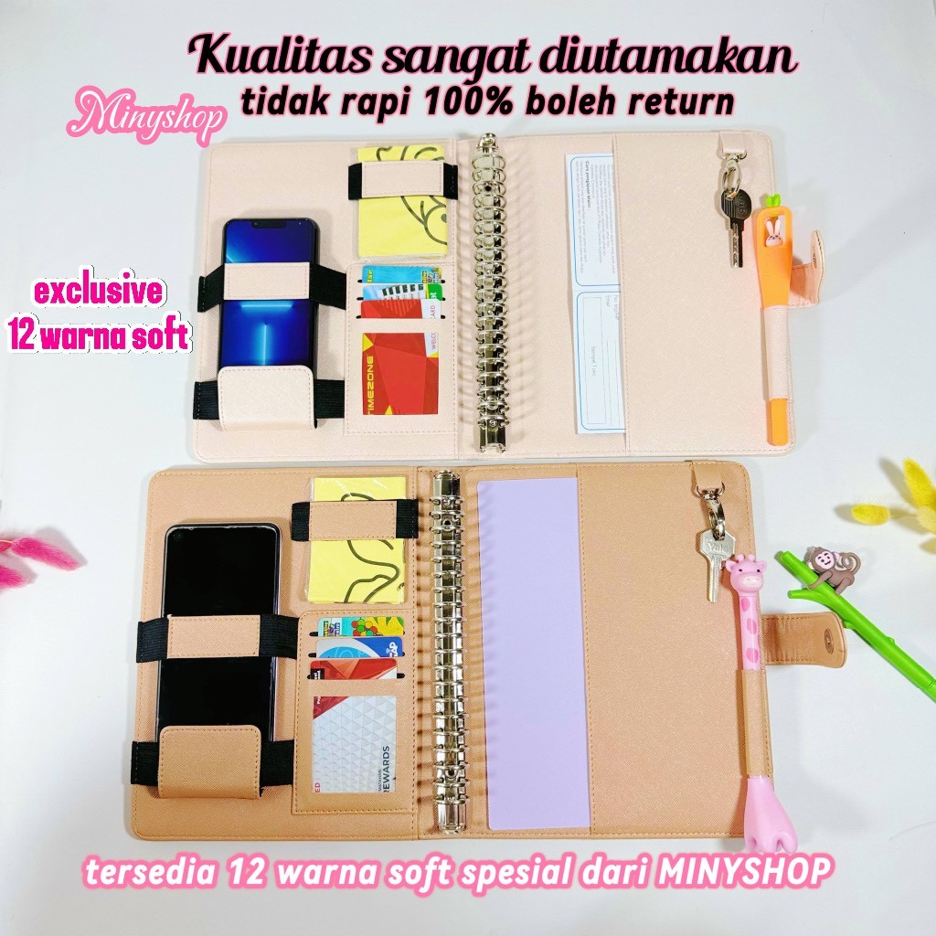 

New Binder Antimainstream A5 20 Ring Ada 12 Warna Multifungsi Binder Polos Agenda Kuliah Buku Kantor Bahan KulitPremium