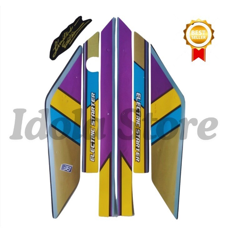 Stiker Striping Astrea Prima 1991\1990 Kuning Biru List Body Motor Honda Astrea Prima 1990/1991